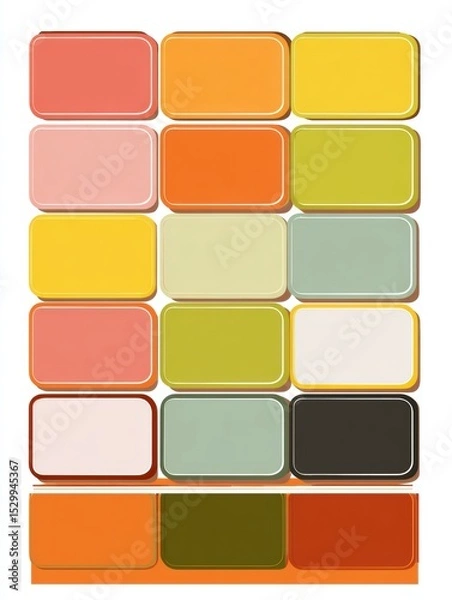 Fototapeta Retro Illustrated Bracket Grid Showcasing Bold Colors With Space for Creative Copy at the Bottom, Perfect for Projects Needing Vibrant Visuals