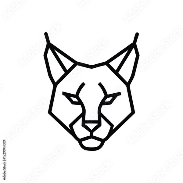 Obraz icy polygon lynx cool tones vector illustration