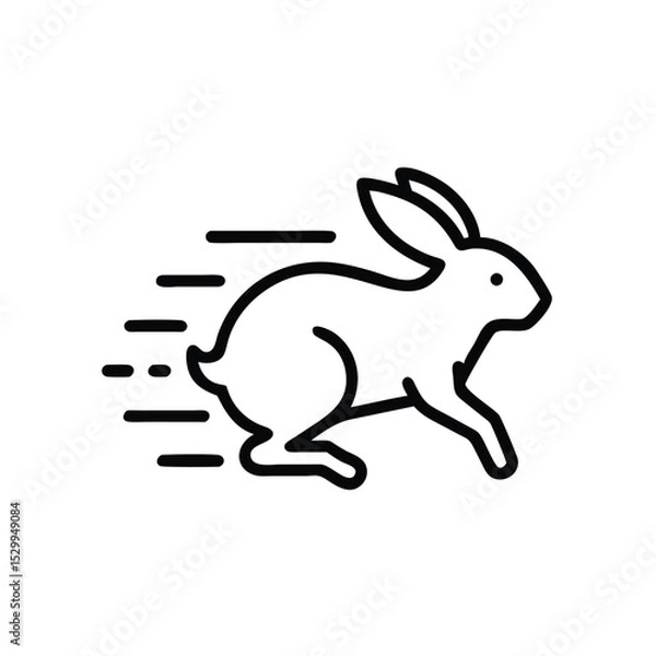 Fototapeta speed line colorful rabbit motion vector illustration