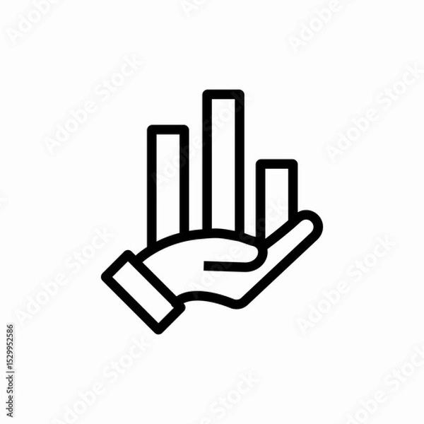 Obraz helping support hands bar icon vector sign
