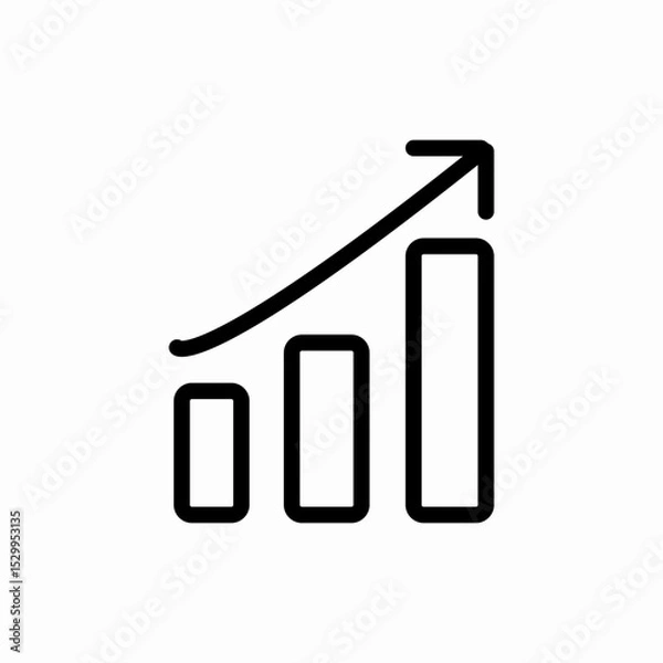 Obraz  financial growth chart icon vector sign