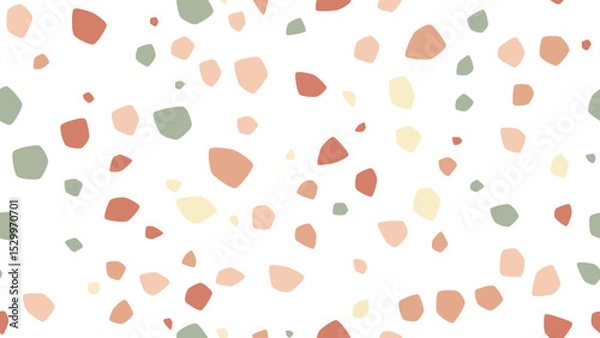 Fototapeta Terrazzo Seamless Vector Pattern - Boho Mid-Century Pebbles