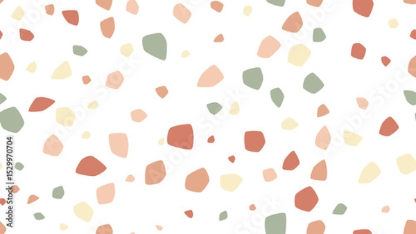 Fototapeta Terrazzo Seamless Vector Pattern - Boho Mid-Century Pebbles