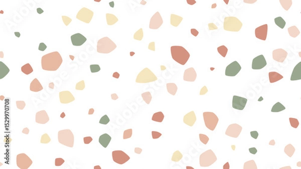 Fototapeta Terrazzo Seamless Vector Pattern - Boho Mid-Century Pebbles