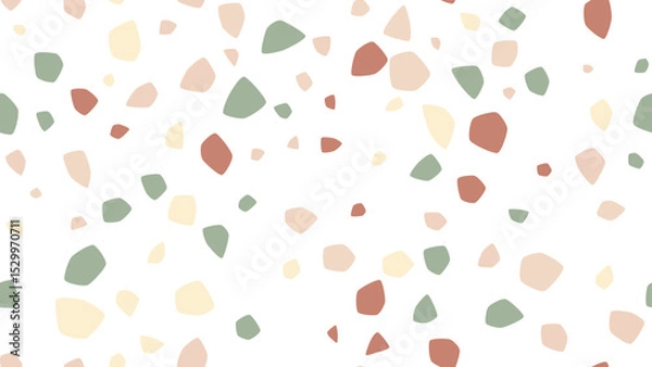 Fototapeta Terrazzo Seamless Vector Pattern - Boho Mid-Century Pebbles
