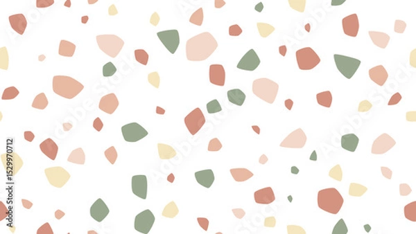 Fototapeta Terrazzo Seamless Vector Pattern - Boho Mid-Century Pebbles
