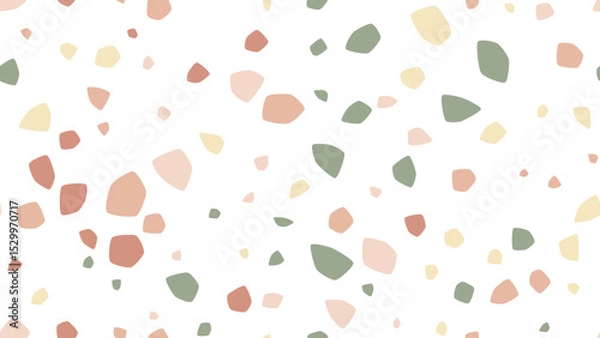 Fototapeta Terrazzo Seamless Vector Pattern - Boho Mid-Century Pebbles