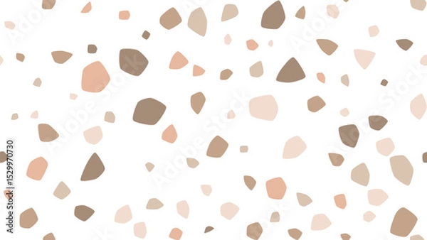 Fototapeta Modern seamless terrazzo vector pattern with organic shapes in neutral earth tones. Perfect for textiles, wallpaper, packaging & digital design projects.