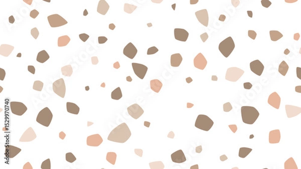 Fototapeta Modern seamless terrazzo vector pattern with organic shapes in neutral earth tones. Perfect for textiles, wallpaper, packaging & digital design projects.