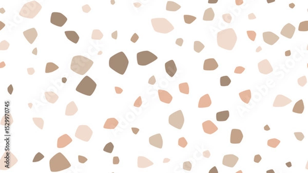 Fototapeta Modern seamless terrazzo vector pattern with organic shapes in neutral earth tones. Perfect for textiles, wallpaper, packaging & digital design projects.