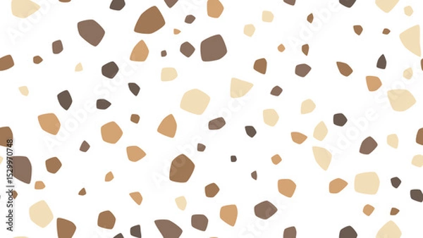Fototapeta Modern seamless terrazzo vector pattern with organic shapes in neutral earth tones. Perfect for textiles, wallpaper, packaging & digital design projects.