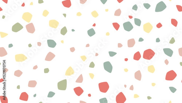Fototapeta Modern seamless terrazzo vector pattern with organic shapes in neutral earth tones. Perfect for textiles, wallpaper, packaging & digital design projects.