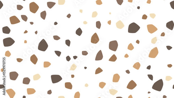 Fototapeta Modern seamless terrazzo vector pattern with organic shapes in neutral earth tones. Perfect for textiles, wallpaper, packaging & digital design projects.