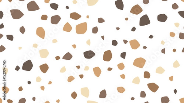 Fototapeta Modern seamless terrazzo vector pattern with organic shapes in neutral earth tones. Perfect for textiles, wallpaper, packaging & digital design projects.