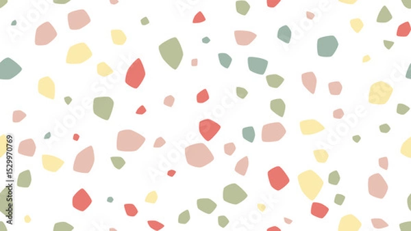 Fototapeta Modern seamless terrazzo vector pattern with organic shapes in neutral earth tones. Perfect for textiles, wallpaper, packaging & digital design projects.