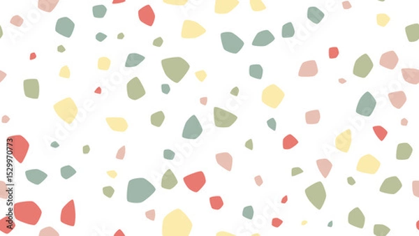 Fototapeta Modern seamless terrazzo vector pattern with organic shapes in neutral earth tones. Perfect for textiles, wallpaper, packaging & digital design projects.