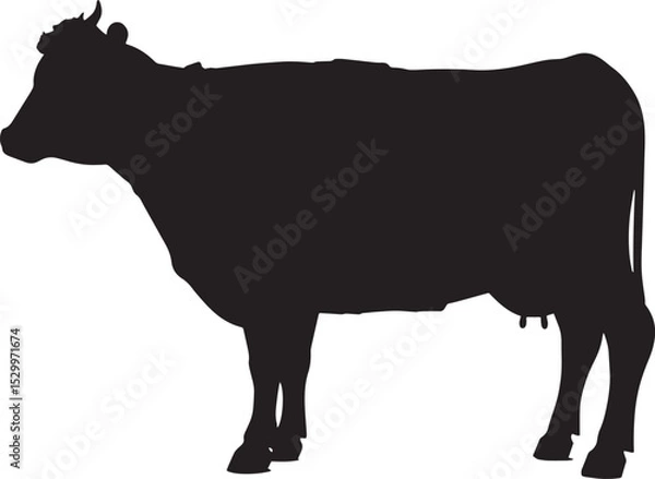 Obraz silhouette of a cow