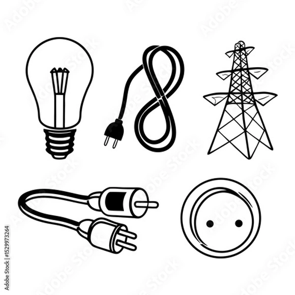 Fototapeta light bulb icons set