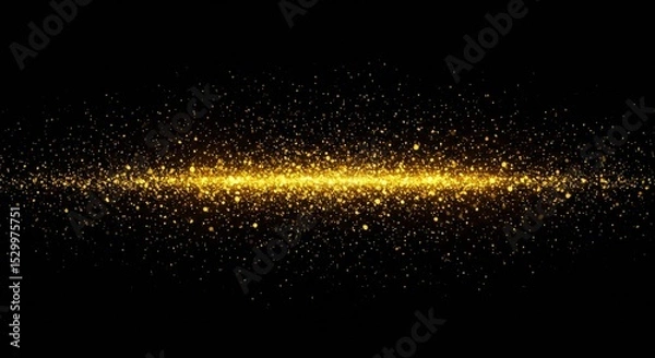 Fototapeta Abstract Golden Glitter Sparkle Light Effect on Black Background