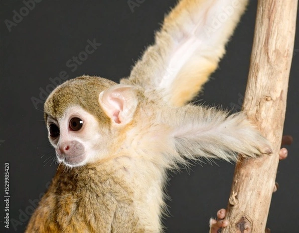 Obraz Monkey on the black studio background