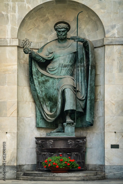 Obraz Statue of Saint Ambrose at Basilica di Sant Ambrogio, Milan