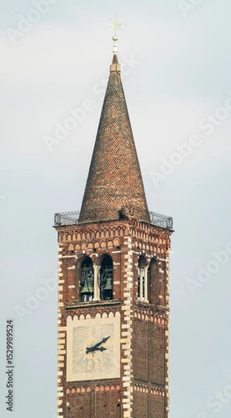 Obraz Campanile dei Monaci, bell tower of Basilica di Sant Ambrogio, Milan