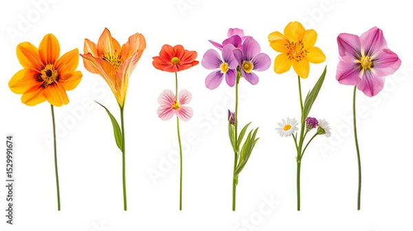 Obraz collection of flower on white background,isolated on white,clip art
