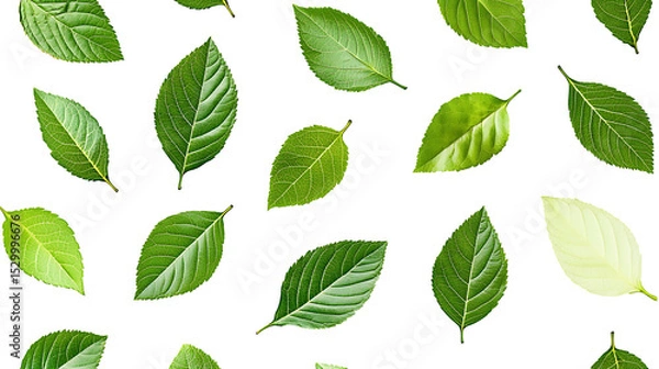 Obraz collection of leaf on white background ,seamless pattern background ,isolated on white ,
