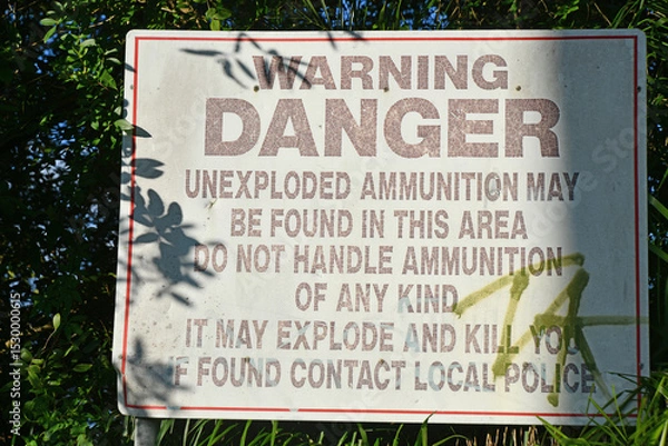 Fototapeta warning of unexploded ammunition
