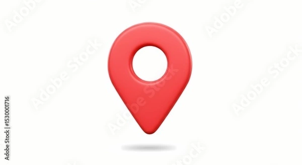 Obraz Red Location Pin - 3D Rendered Icon