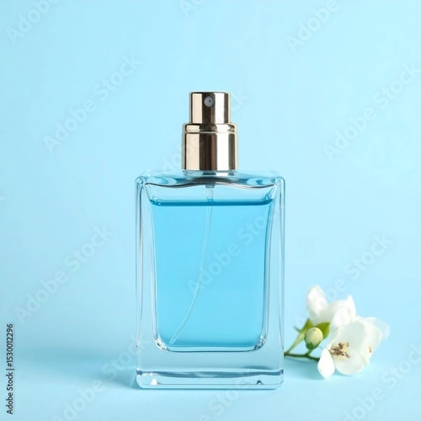 Obraz perfume bottle on a blue background