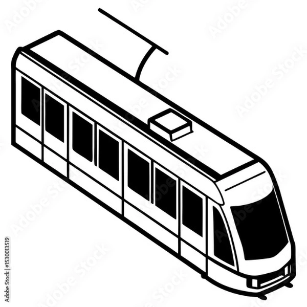 Fototapeta Minimal Light Rail Vector on White Background