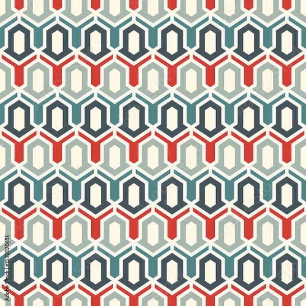 Fototapeta Seamless ethnic vector. Tribal wallpaper. Arrows ornament. Folk pattern. Geometric backdrop. Mosaics motif. Grid background. Textile print. Ethnical web design. Abstract image