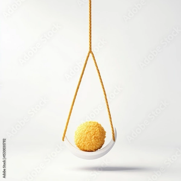 Obraz Yellow Pom-Pom on Swing, Abstract , Minimalist