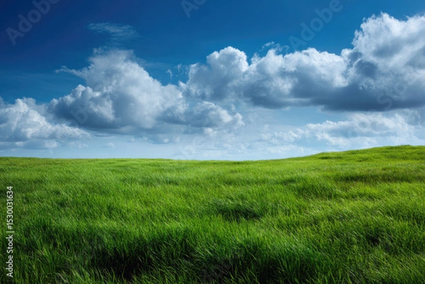 Obraz Expansive Meadow Under a Dramatic Sky