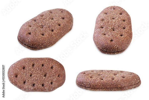 Obraz Rye bread on a white isolated background