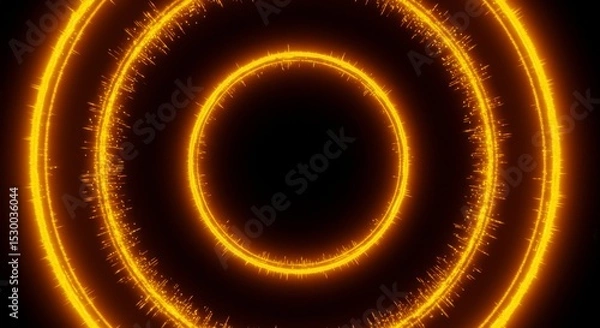 Fototapeta Abstract Orange Circles Glowing Rings Bright Energy Effect Background
