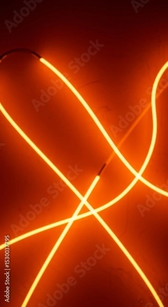 Fototapeta Abstract Orange Neon Light Lines Glowing Background Pattern Design