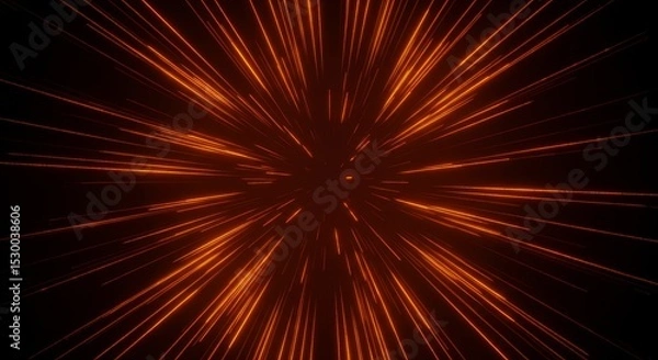 Fototapeta Abstract Orange Radial Lights Background Glowing Burst Pattern Design