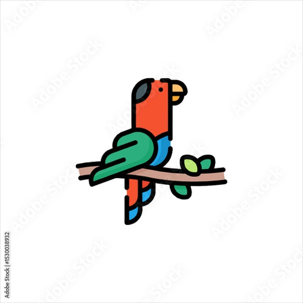 Fototapeta vector illustration of a flying bird