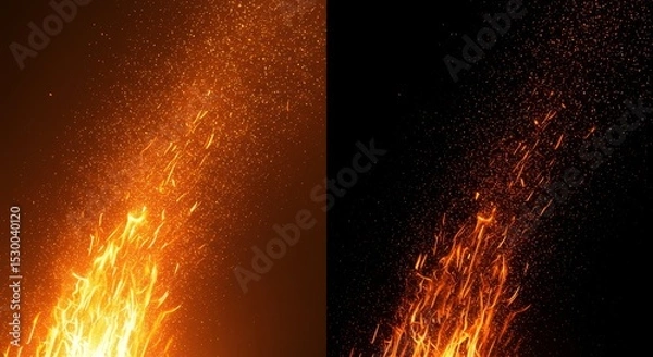 Fototapeta Abstract Orange Sparks Background Texture Glowing Effect Illustration