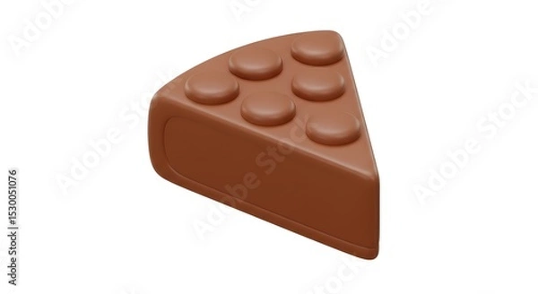 Fototapeta Chocolate Cake Slice - Toy Block Style