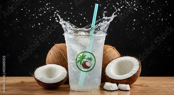 Obraz Refreshing Coconut Water Splash