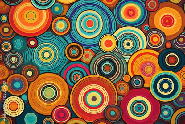 Fototapeta 	Dynamic and vibrant psychedelic swirls seamless pattern