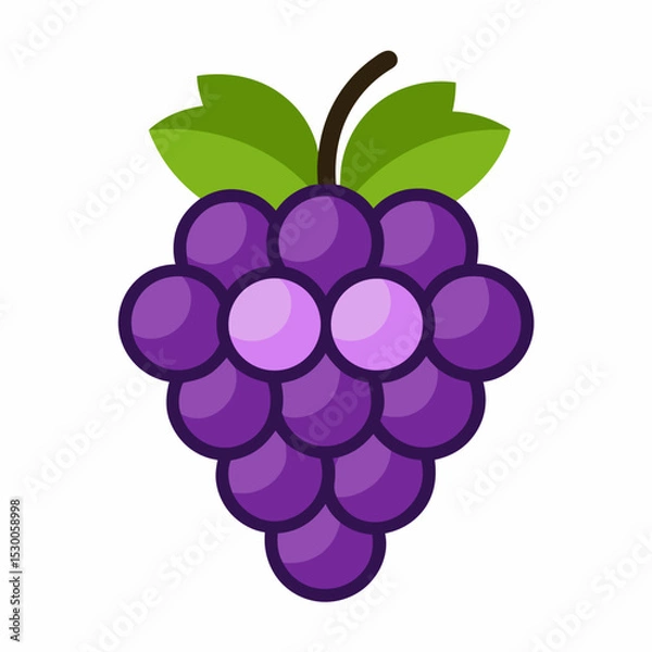 Fototapeta Single Grape Bunch Icon Design for Food Wine Agriculture or Healthy Eating Related Projects and Creative
