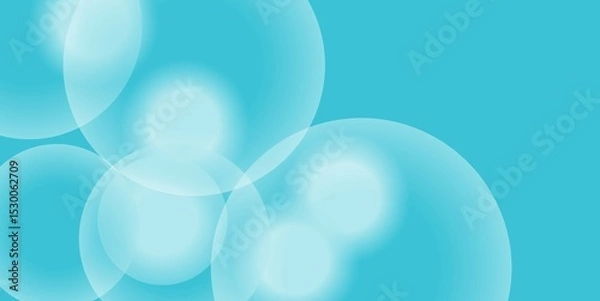 Obraz Bright blue water with shimmering light, bokeh, and abstract circles of bubbles creates a decorative, nature-inspired wallpaper
