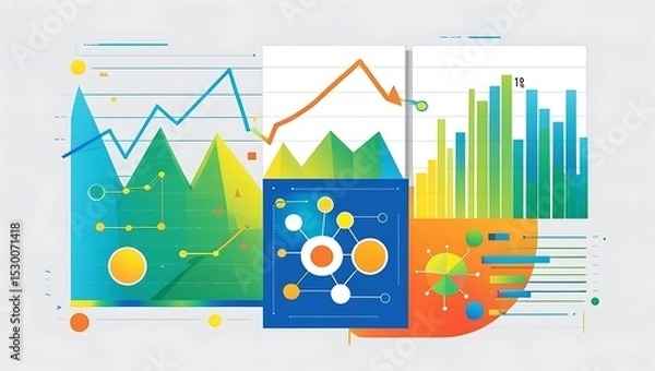 Fototapeta Data Visualization Charts, Graphs, and Infographics for Business Analysis