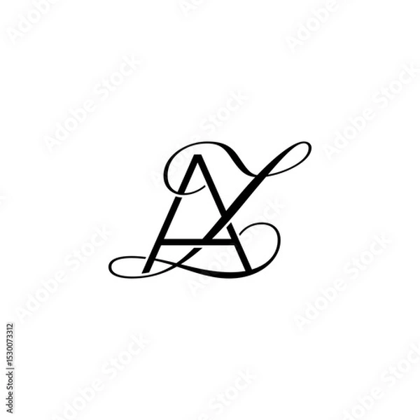 Obraz initial letter A with Z script logo
