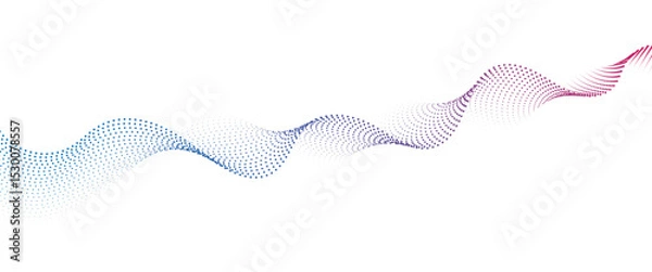 Fototapeta Flowing Dot Wave halftone gradient pattern on transparent background	
