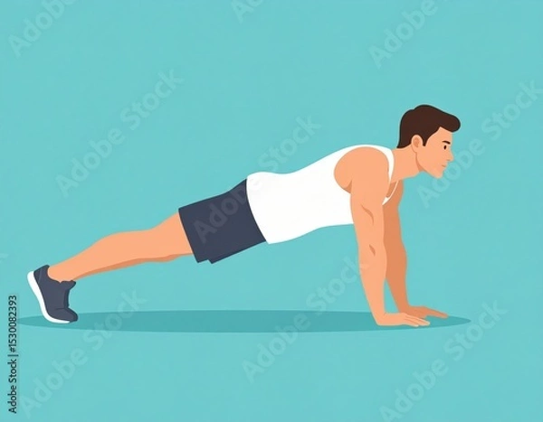 Fototapeta Man Performing Plank Exercise